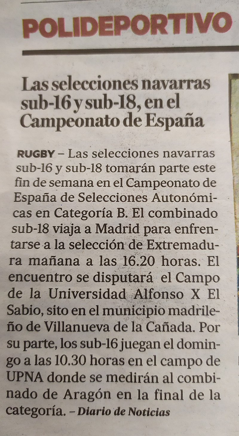 Las Selecciones Navarras, en la Prensa